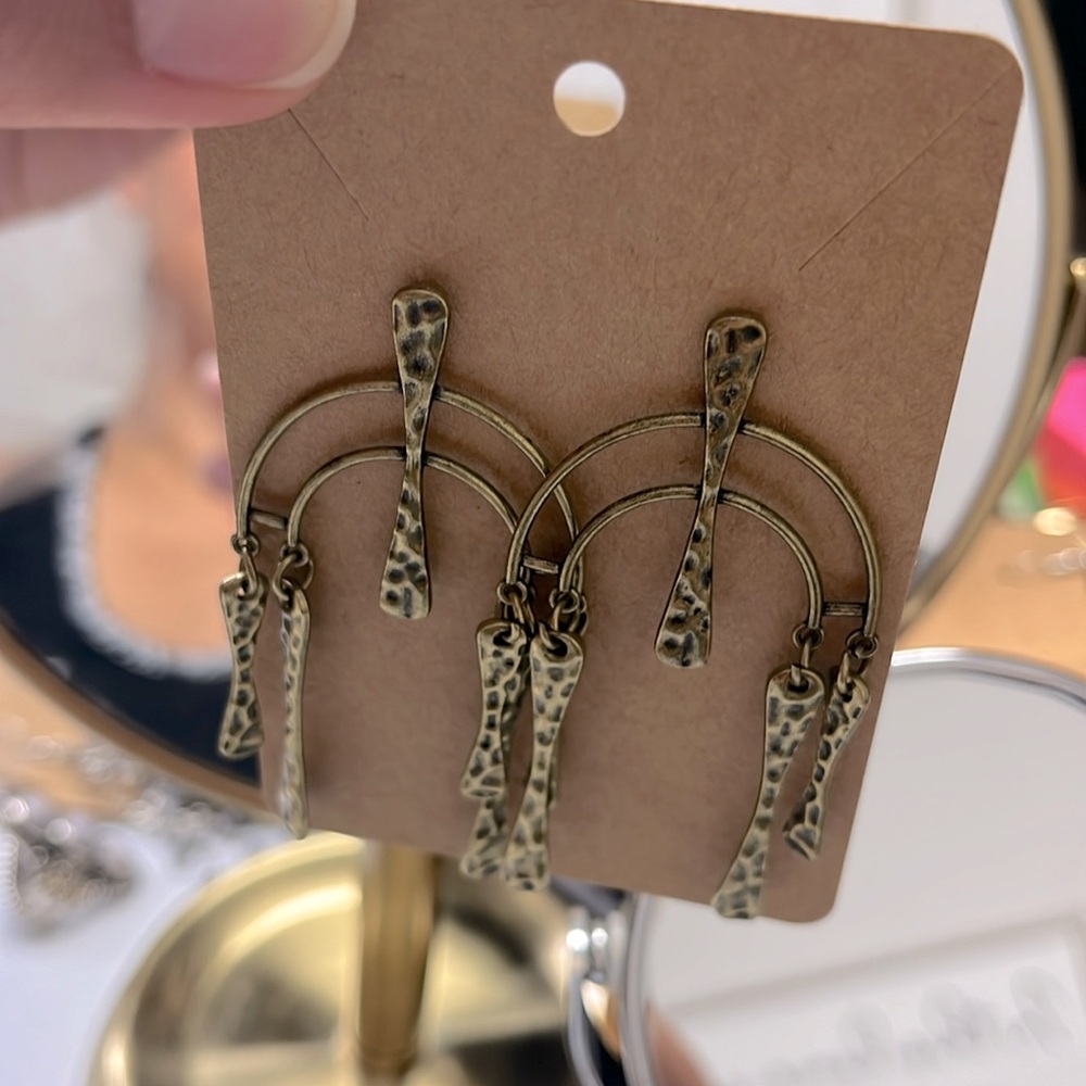 Brass dangling earrings